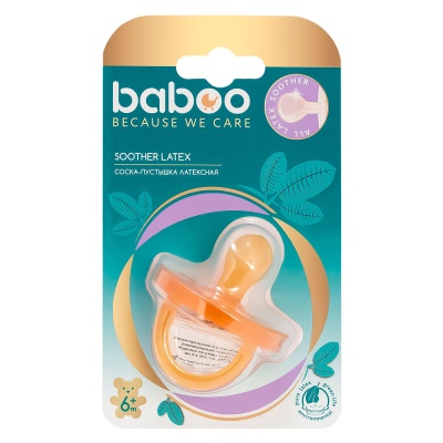 Соска-пустышка латексная 6+ мес Baboo 5-102